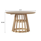 Table à manger ronde à lattes en bois de 48 pouces Middlebrook Designs