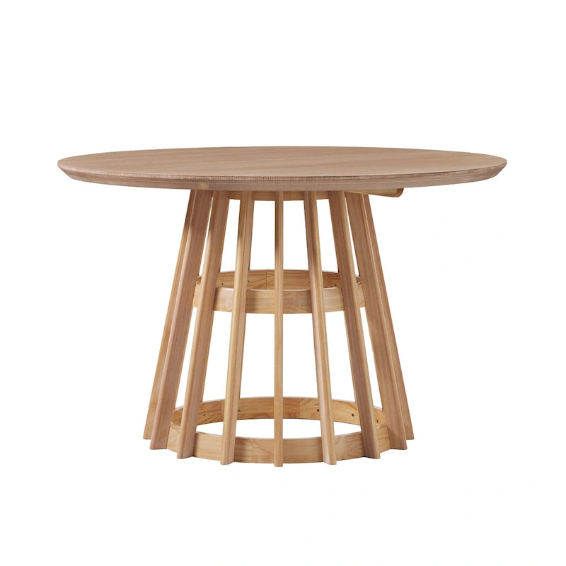 Table à manger ronde à lattes en bois de 48 pouces Middlebrook Designs