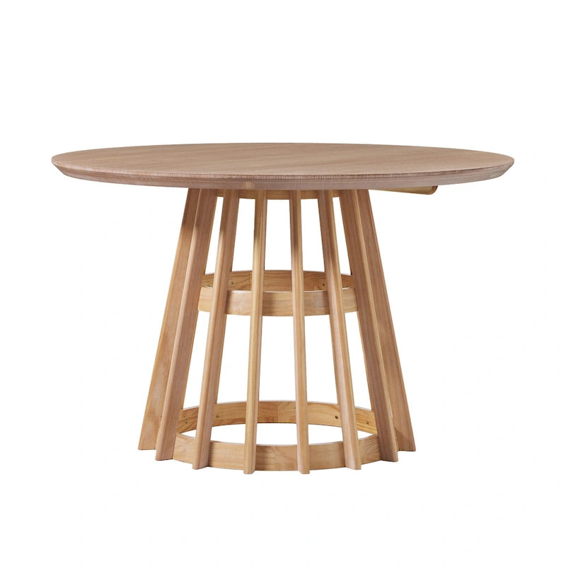 Table à manger ronde à lattes en bois de 48 pouces Middlebrook Designs