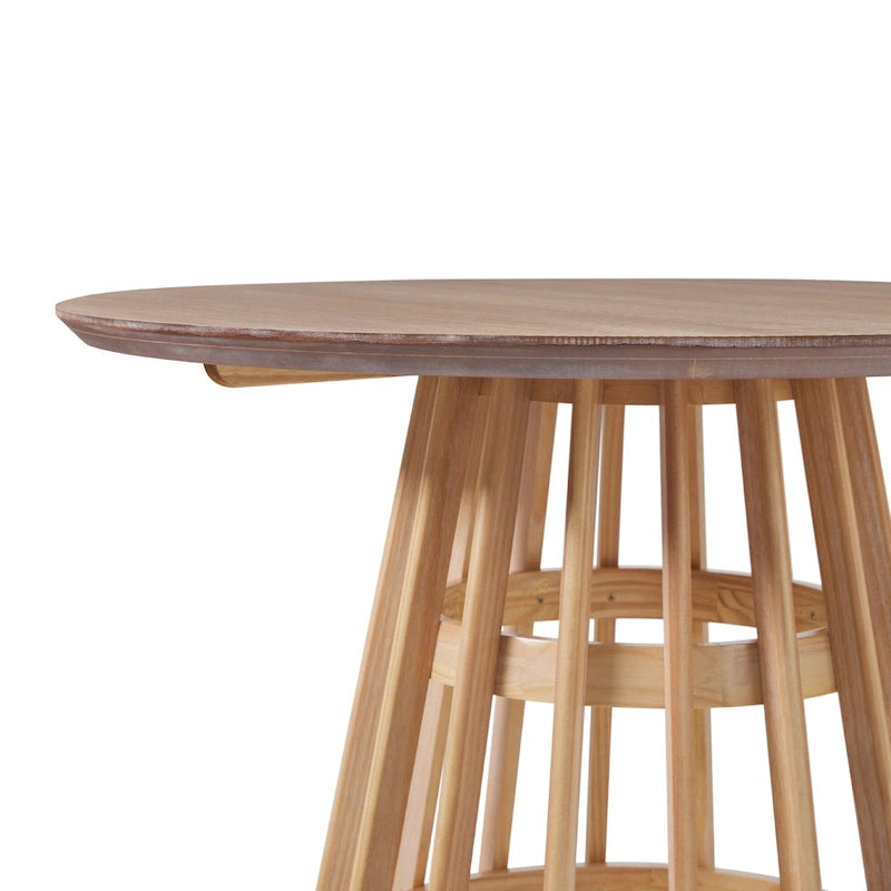 Table à manger ronde à lattes en bois de 48 pouces Middlebrook Designs