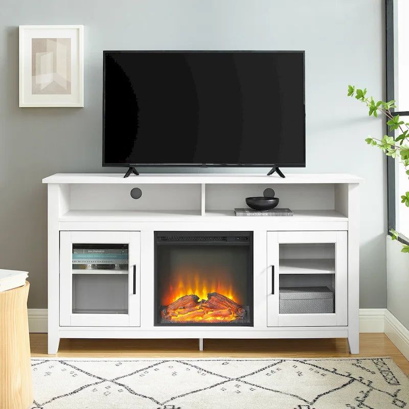 Meuble TV cheminée Highboy 2 portes Middlebrook de 58 pouces