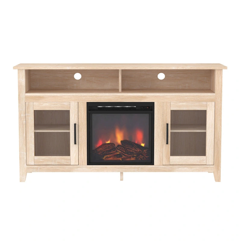 Meuble TV cheminée Highboy 2 portes Middlebrook de 58 pouces