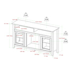 Meuble TV cheminée Highboy 2 portes Middlebrook de 58 pouces