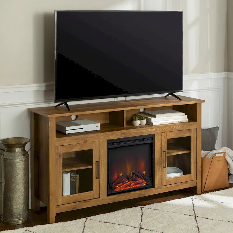 Meuble TV cheminée Highboy 2 portes Middlebrook de 58 pouces