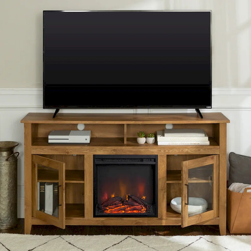 Meuble TV cheminée Highboy 2 portes Middlebrook de 58 pouces
