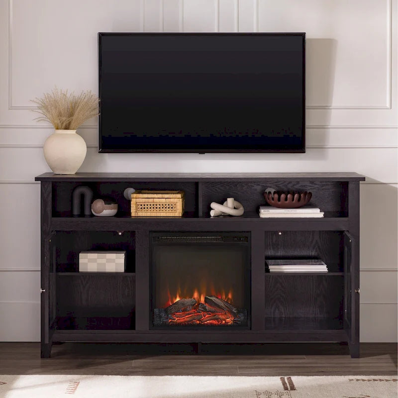 Meuble TV cheminée Highboy 2 portes Middlebrook de 58 pouces