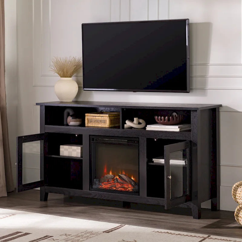 Meuble TV cheminée Highboy 2 portes Middlebrook de 58 pouces