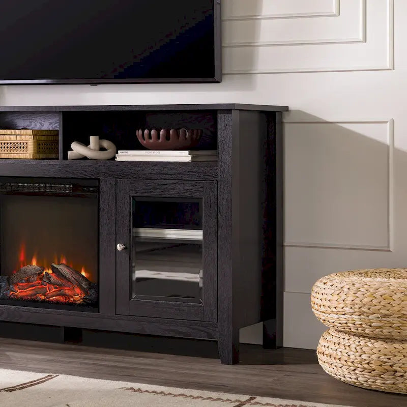 Meuble TV cheminée Highboy 2 portes Middlebrook de 58 pouces