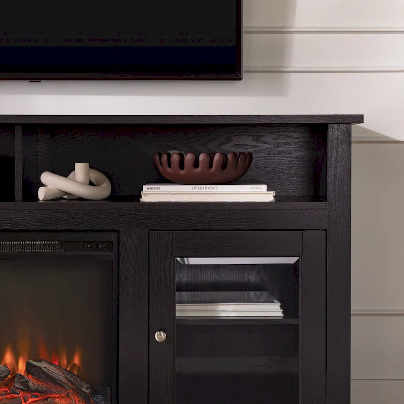 Meuble TV cheminée Highboy 2 portes Middlebrook de 58 pouces