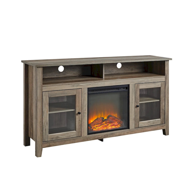 Meuble TV cheminée Highboy 2 portes Middlebrook de 58 pouces