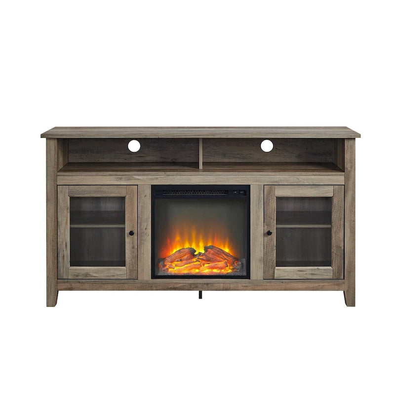 Meuble TV cheminée Highboy 2 portes Middlebrook de 58 pouces