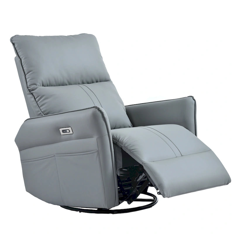 Fauteuil inclinable pivotant et berçant Power 270 avec ports USB, petits fauteuils inclinables électriques en PU pour petits espaces