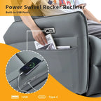 Fauteuil inclinable pivotant et berçant Power 270 avec ports USB, petits fauteuils inclinables électriques en PU pour petits espaces