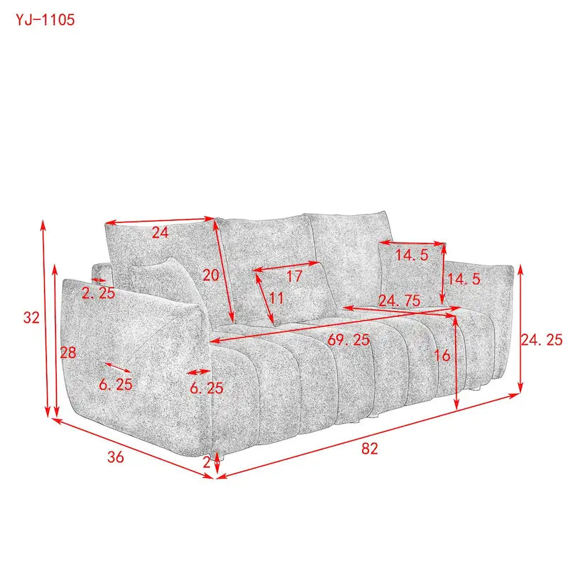 Canapé 3 places en tissu peluche vert 82 Teddy avec 3 coussins de dossier et structure en bois massif