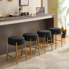 Tabourets de bar modernes noirs et dorés 20 avec pieds de support robustes (lot de 2)