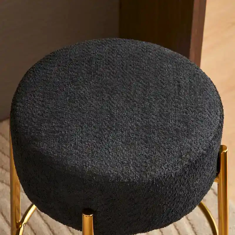 Tabourets de bar modernes noirs et dorés 20 avec pieds de support robustes (lot de 2)