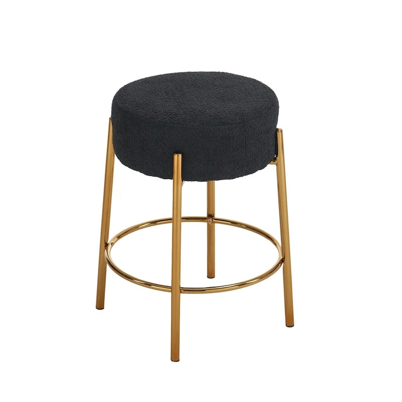 Tabourets de bar modernes noirs et dorés 20 avec pieds de support robustes (lot de 2)