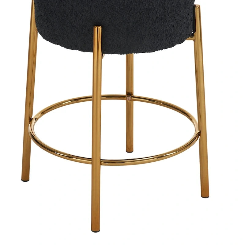 Tabourets de bar modernes noirs et dorés 20 avec pieds de support robustes (lot de 2)