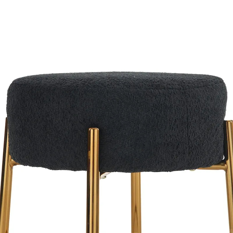 Tabourets de bar modernes noirs et dorés 20 avec pieds de support robustes (lot de 2)