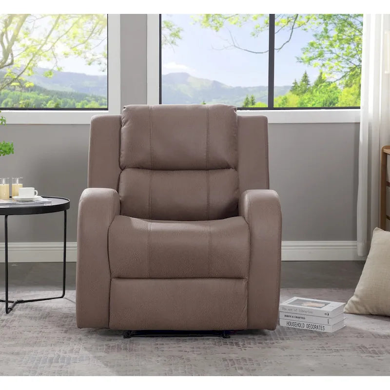 Fauteuil inclinable manuel moderne en similicuir souple