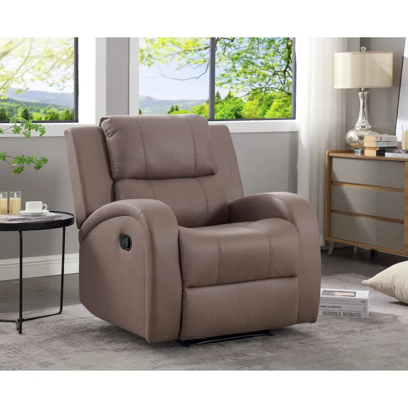 Fauteuil inclinable manuel moderne en similicuir souple