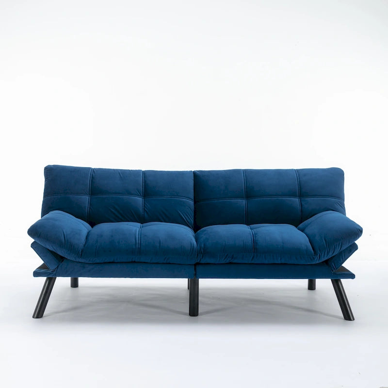 Canapé-lit pliable convertible bleu marine 70,87 avec accoudoirs réglables