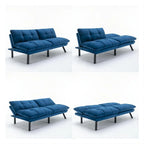 Canapé-lit pliable convertible bleu marine 70,87 avec accoudoirs réglables