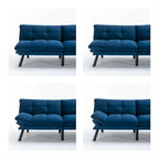 Canapé-lit pliable convertible bleu marine 70,87 avec accoudoirs réglables