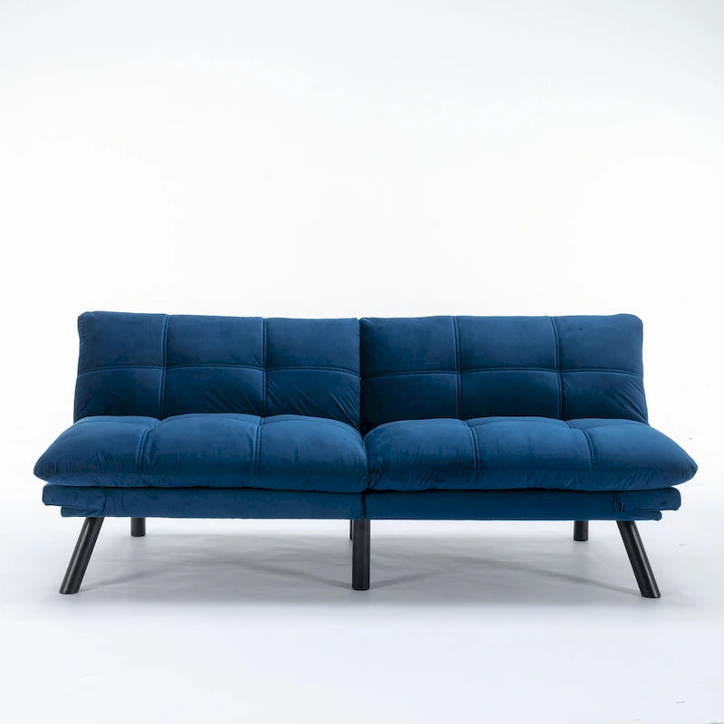 Canapé-lit pliable convertible bleu marine 70,87 avec accoudoirs réglables