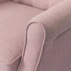 Fauteuil inclinable à dossier haut rose clair/beige, avec accoudoirs, capitonné, pieds en bouleau, 1 place