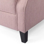 Fauteuil inclinable à dossier haut rose clair/beige, avec accoudoirs, capitonné, pieds en bouleau, 1 place