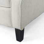 Fauteuil inclinable à dossier haut rose clair/beige, avec accoudoirs, capitonné, pieds en bouleau, 1 place