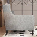 Canapé 3 places gris en polyester 78,75 avec dossier touffeté et coussins