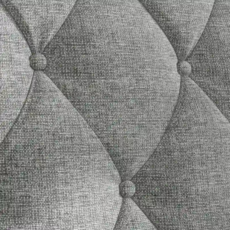 Canapé 3 places gris en polyester 78,75 avec dossier touffeté et coussins