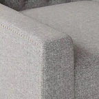 Canapé 3 places gris en polyester 78,75 avec dossier touffeté et coussins