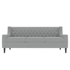 Canapé 3 places gris en polyester 78,75 avec dossier touffeté et coussins