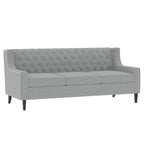 Canapé 3 places gris en polyester 78,75 avec dossier touffeté et coussins