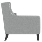 Canapé 3 places gris en polyester 78,75 avec dossier touffeté et coussins