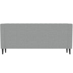 Canapé 3 places gris en polyester 78,75 avec dossier touffeté et coussins