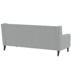 Canapé 3 places gris en polyester 78,75 avec dossier touffeté et coussins