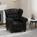 Fauteuil crapaud moderne en cuir technique avec dossier capitonné, chaise longue réglable avec pieds en bois robustes