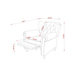 Fauteuil crapaud moderne en cuir technique avec dossier capitonné, chaise longue réglable avec pieds en bois robustes