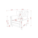 Fauteuil crapaud moderne en cuir technique avec dossier capitonné, chaise longue réglable avec pieds en bois robustes
