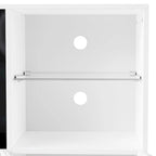 Meuble TV moderne blanc/noir avec cheminée électrique de 34,2 pouces, convient aux téléviseurs jusqu'à 75 pouces, assemblage par 2 personnes