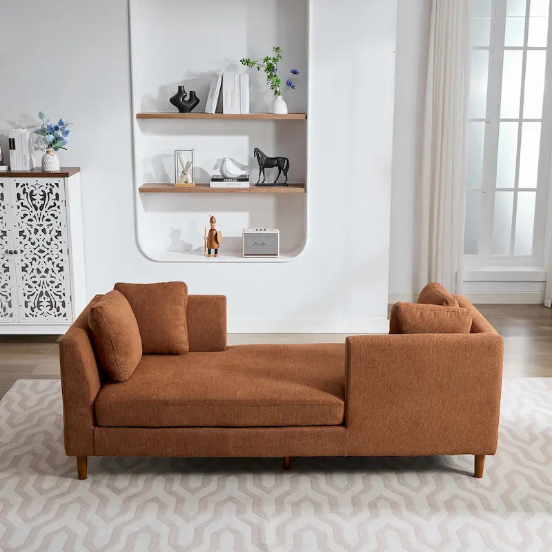 Large chaise longue moderne rembourrée double face