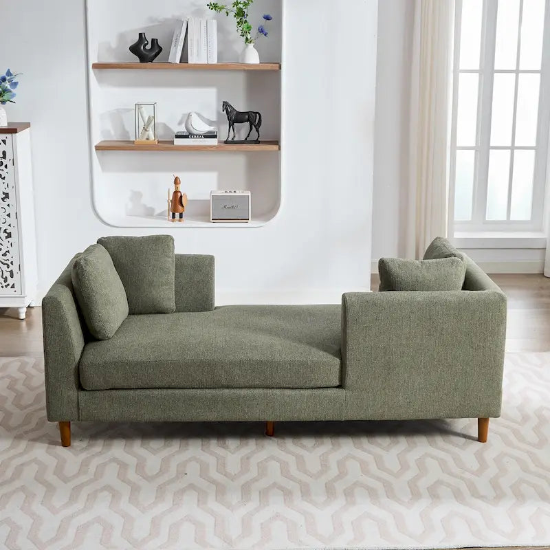 Large chaise longue moderne rembourrée double face