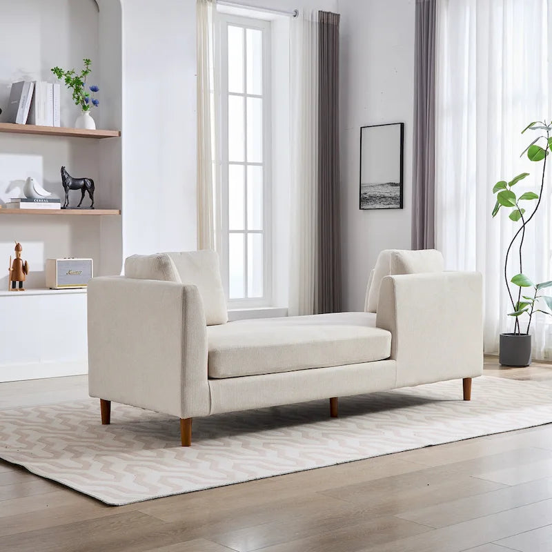 Large chaise longue moderne rembourrée double face