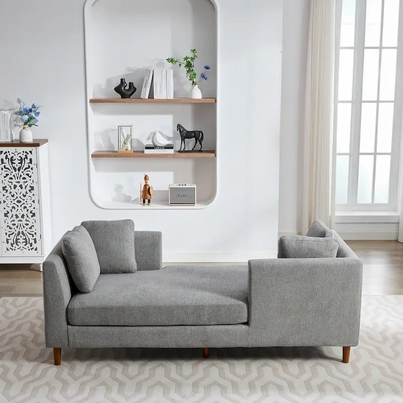 Large chaise longue moderne rembourrée double face