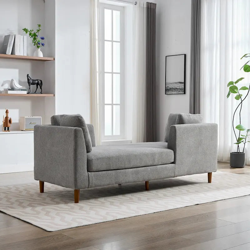Large chaise longue moderne rembourrée double face