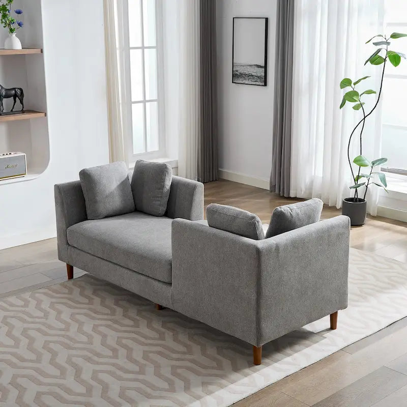 Large chaise longue moderne rembourrée double face
